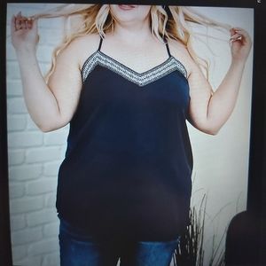 066. Blue White Plus Size Bermuda Sun Tank  Size 4X